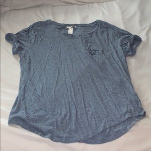 Blue/grey shirt with fake pocket
